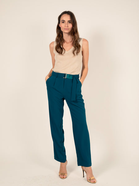 Pantalon fluide ceinturé
