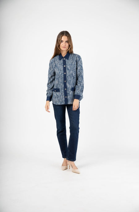 Veste mix tweed et jeans