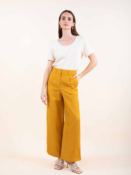 Pantalon en lin mélangé