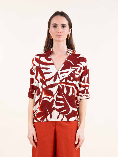 Blouse en lin mélangé