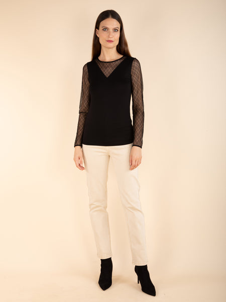 Top manches tulle