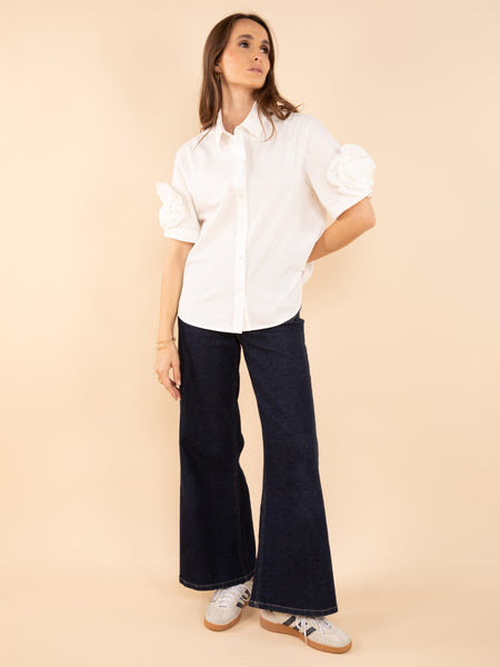 Chemise manches courtes fleurs