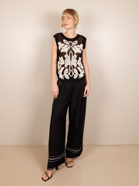 Top macramé bicolore