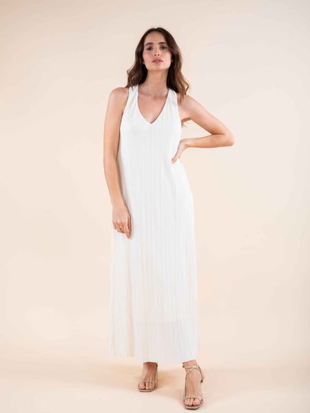 Robe longue plissée
