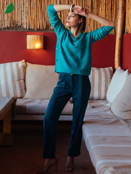 Pantalon fluide ceinturé