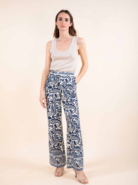 Pantalon fluide imprimé paisley