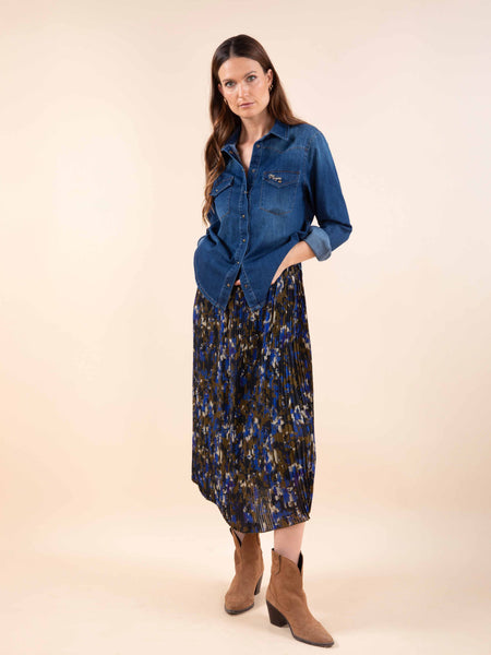 Jupe imprimée plissée