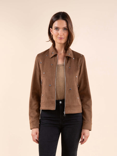 Veste suédine rivets
