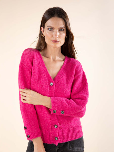 Cardigan à boutons fantaisie