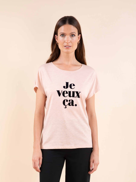 T-shirt col rond message