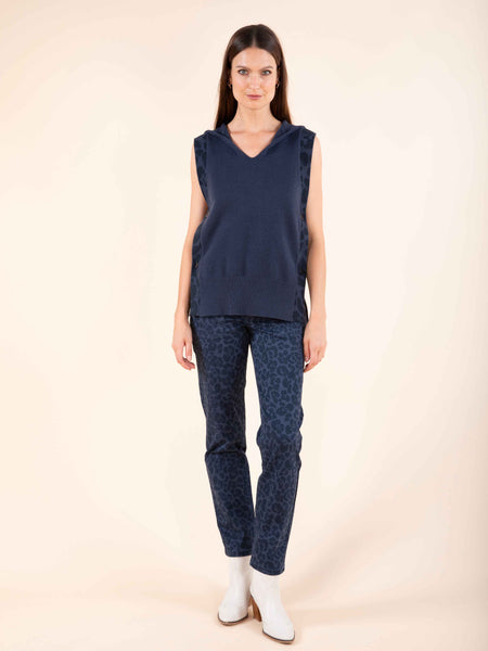 Pantalon droit leopard