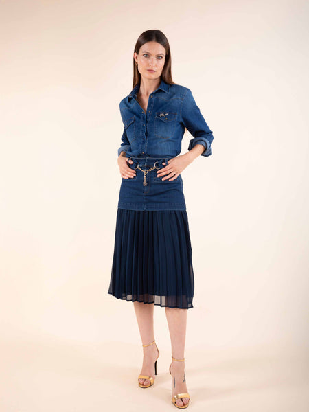 Jupe mix jean et voile