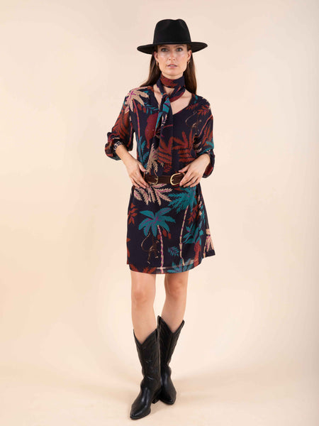 Robe imprimée ceinturée