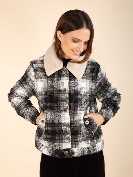 Veste courte carreaux