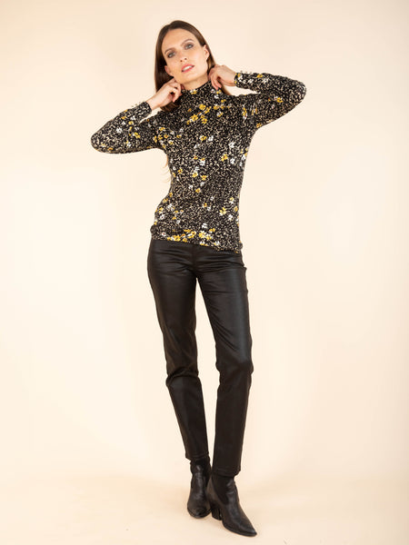 T-shirt col montant boutonné