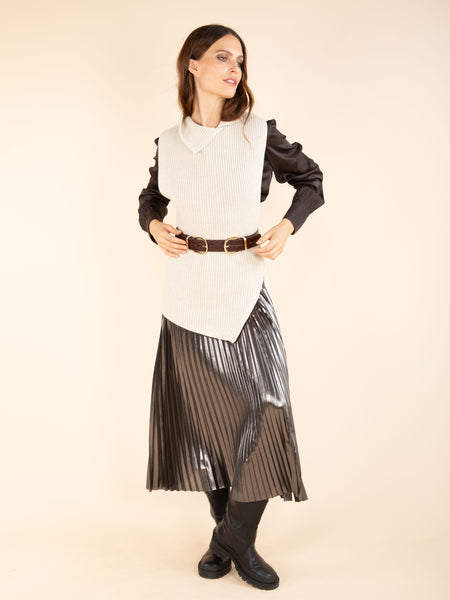 Pull sans manche zip