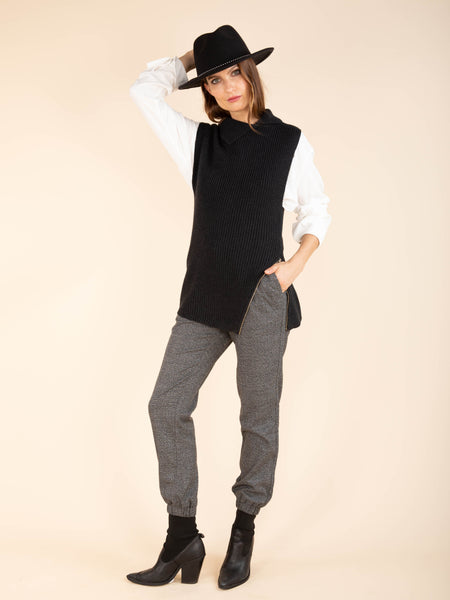 Pull sans manche zip