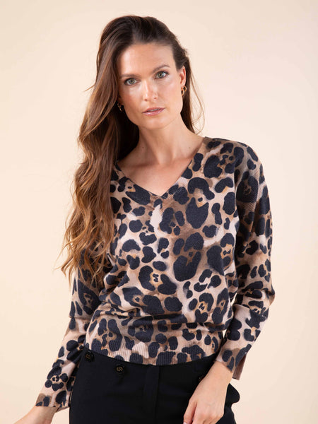 Pull léopard reverso