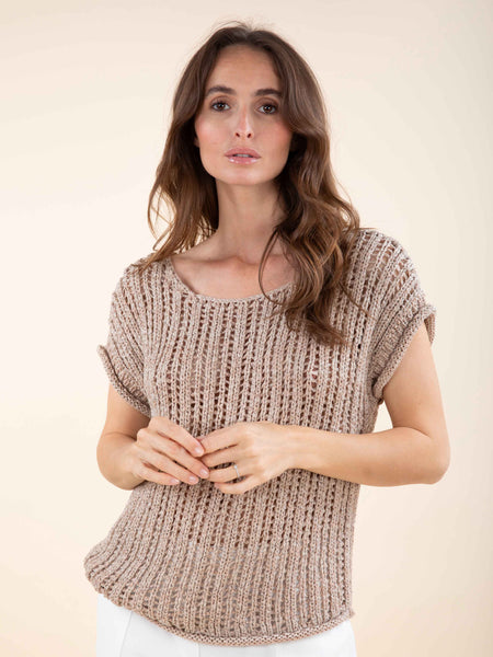 Pull crochet manches courtes