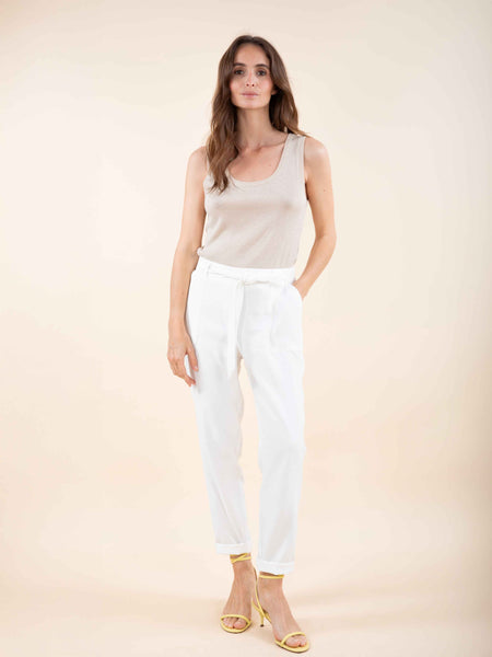 Pantalon fluide ceinturé