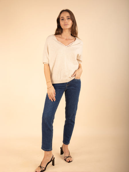 Pull détail dentelle