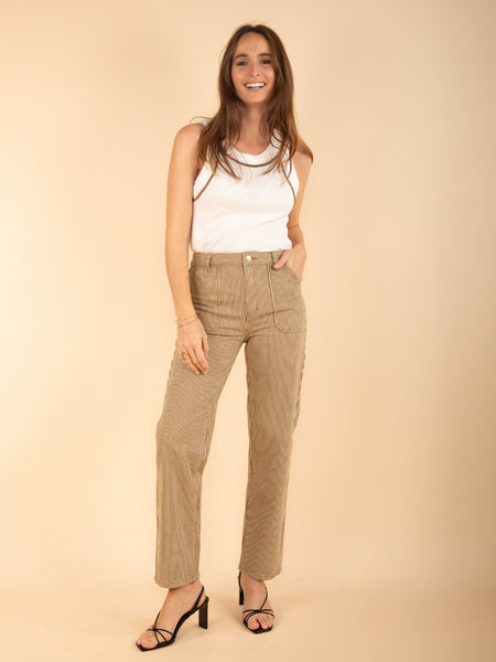 Pantalon droit rayé - ROMY