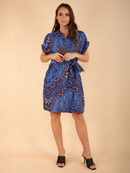 Robe col chemise imprimée