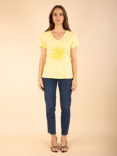 T-shirt imprimé brillant