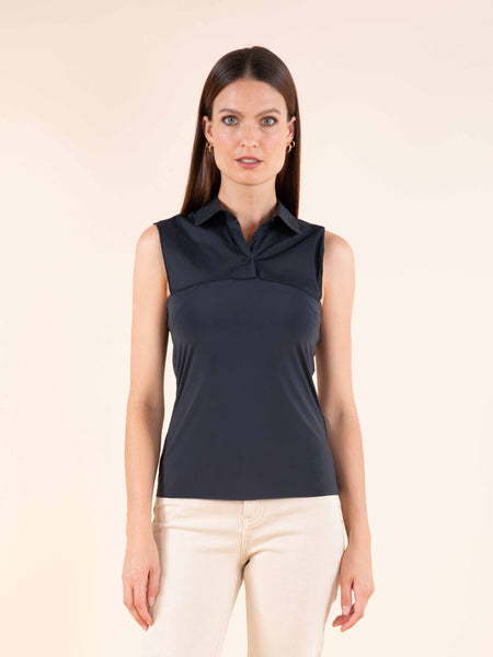 Débardeur col chemise-LOUISE